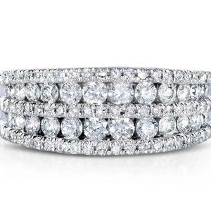 NEW MULTI LAYER S925 STERLING SILVER DIAMOND RING
